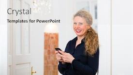  Presentation with sms - Audience pleasing presentation consisting of home talking to someone backdrop and a white colored foreground