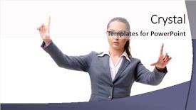  Presentation with white relativity theory - Audience pleasing slide set consisting of young businesswoman isolated on white backdrop and a  colored foreground