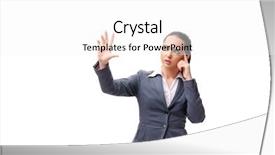  Presentation with white fragility - Cool new presentation theme with young businesswoman isolated on white backdrop and a  colored foreground