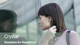  Presentation with self reflection - Amazing slide deck having young businesswoman looking at reflection backdrop and a gray colored foreground