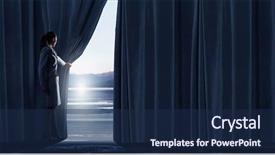 Presentation with curtain opening - Colorful presentation design enhanced with  backdrop and a  colored foreground