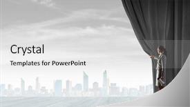  Presentation with curtain opening - Colorful presentation enhanced with  backdrop and a  colored foreground