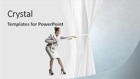  Presentation with curtain - Colorful presentation theme enhanced with the azure prealps france backdrop and a navy blue colored foreground