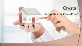  Presentation with real estate - Beautiful PPT layouts featuring young businesswoman real estate agent backdrop and a sky blue colored foreground