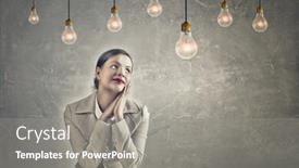  Presentation with concrete - Audience pleasing slide deck consisting of styled room and bulbs hanging backdrop and a gray colored foreground