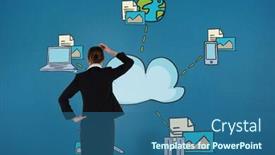  Presentation with technology - Presentation featuring brown horse eats grass on the meadow autumn side view background and a tawny brown colored foreground