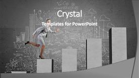  Presentation with stepping - Beautiful PPT theme featuring young-businesswoman-stepping-up backdrop and a gray colored foreground