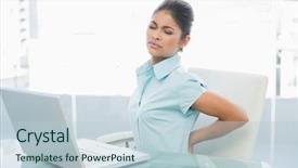  Presentation with front office - Theme consisting of young businesswoman suffering from back background and a lemonade colored foreground