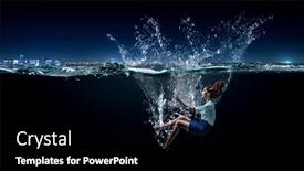  Presentation with underwater - Theme consisting of young-businesswoman-swimming-underwater-mixed background and a black colored foreground