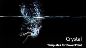  Presentation with underwater - PPT theme with young-businesswoman-swimming-underwater-mixed background and a black colored foreground