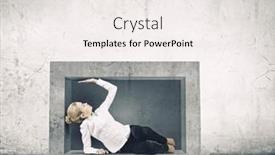  Presentation with cube - Beautiful slide deck featuring young-businesswoman-trapped-in-stone backdrop and a sky blue colored foreground