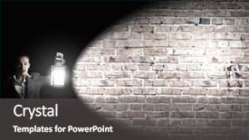  Presentation with lantern - Amazing PPT theme having young businesswoman walking in darkness with lantern in hand backdrop and a dark gray colored foreground