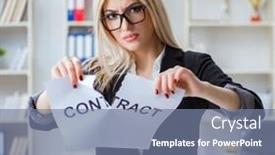  Presentation with office - PPT theme consisting of young-businesswoman-with-message background and a seafoam green colored foreground