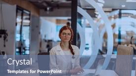  Presentation with orange - Presentation enhanced with young-businesswoman-with-orange-hair and a seafoam green colored foreground