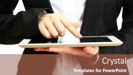  Presentation with teachers working around a table - Theme with power posing on a ridge background and a teal colored foreground