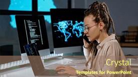  Presentation with busy - Slide set having young-busy-it-programmer-talking background and a coral colored foreground