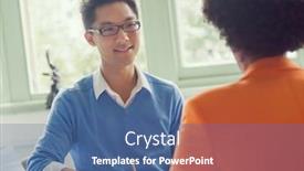  Presentation with interview - Amazing presentation having young candidate having an interview backdrop and a ocean colored foreground