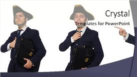  Presentation with brown sugar isolated on white - PPT layouts enhanced with young captain with briefcase isolated background and a cream colored foreground