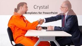  Presentation with advocate - Audience pleasing slide deck consisting of young-captive-meeting-with-advocate backdrop and a coral colored foreground