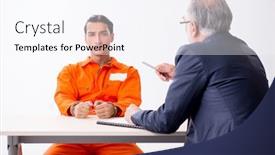  Presentation with advocate - Slides having young-captive-meeting-with-advocate background and a sky blue colored foreground