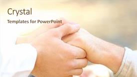  Presentation with caregiver - Cool new slide deck with young caregiver holding hands backdrop and a cream colored foreground