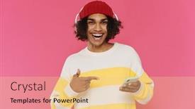  Presentation with caribbean - Presentation theme enhanced with young-caribbean-man-in-headphones background and a lemonade colored foreground