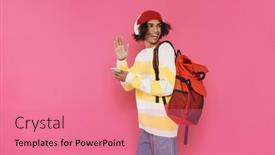  Presentation with caribbean - Presentation featuring young-caribbean-man-in-headphones background and a coral colored foreground