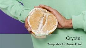  Presentation with caribbean - Presentation theme with young-caribbean-man-showing-pamelo background and a mint green colored foreground