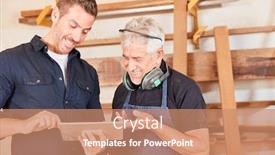  Presentation with carpenter - Colorful PPT theme enhanced with young-carpenter-and-master backdrop and a coral colored foreground