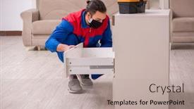 Presentation with carpenter - Amazing presentation having young-carpenter-working-indoors-during backdrop and a light gray colored foreground