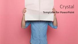  Presentation with newspaper - Slides enhanced with young-casual-guy-covering-face background and a lemonade colored foreground