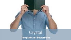  Presentation with denim - PPT theme enhanced with young-casual-guy-in-denim background and a teal colored foreground