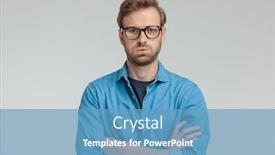  Presentation with breathing - Amazing theme having young-casual-man-crossing-amrs backdrop and a teal colored foreground