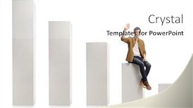  Presentation with 3d man sitting question mark - Cool new PPT layouts with young-casual-man-sitting backdrop and a white colored foreground