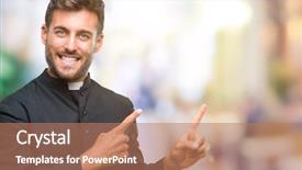  Presentation with palm sunday christian catholic - PPT layouts consisting of young catholic christian priest man background and a  colored foreground