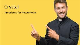  Presentation with palm sunday christian catholic - Colorful PPT theme enhanced with young catholic christian priest man backdrop and a  colored foreground