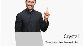  Presentation with catholic - Colorful PPT theme enhanced with young catholic christian priest man backdrop and a white colored foreground