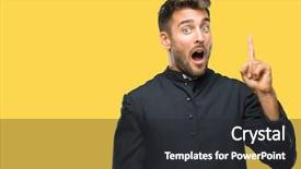  Presentation with palm sunday christian catholic - Colorful PPT layouts enhanced with young catholic christian priest man backdrop and a dark gray colored foreground
