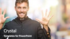  Presentation with palm sunday christian catholic - Presentation design consisting of young catholic christian priest man background and a dark gray colored foreground