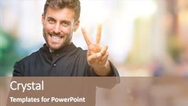  Presentation with christian - Slide set with young catholic christian priest man background and a coral colored foreground