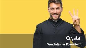  Presentation with palm sunday christian catholic - Cool new presentation theme with young catholic christian priest man backdrop and a dark gray colored foreground