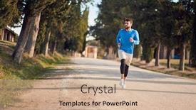  Presentation with region - Presentation theme featuring young-caucasian-adult-man-jogging background and a coral colored foreground