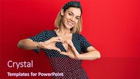  Presentation with black white love - PPT theme featuring young-caucasian-blonde-woman-wearing background and a crimson colored foreground