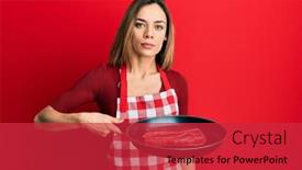  Presentation with attitude - PPT theme consisting of young-caucasian-blonde-woman-wearing background and a red colored foreground
