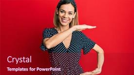  Presentation with black hands - PPT theme enhanced with young-caucasian-blonde-woman-wearing background and a  colored foreground