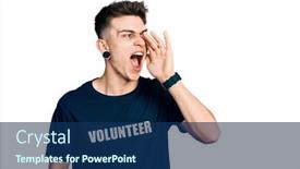  Presentation with ears - Cool new presentation with young-caucasian-boy-with-ears backdrop and a navy blue colored foreground