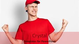  Presentation with delivery boy - Slides enhanced with young-caucasian-boy-with-ears background and a red colored foreground