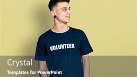  Presentation with ears - Presentation theme enhanced with young-caucasian-boy-with-ears background and a  colored foreground