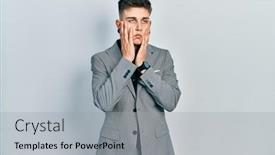  Presentation with ears - Slides consisting of young-caucasian-boy-with-ears background and a light gray colored foreground