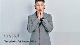  Presentation with ears - PPT layouts enhanced with young-caucasian-boy-with-ears background and a light gray colored foreground